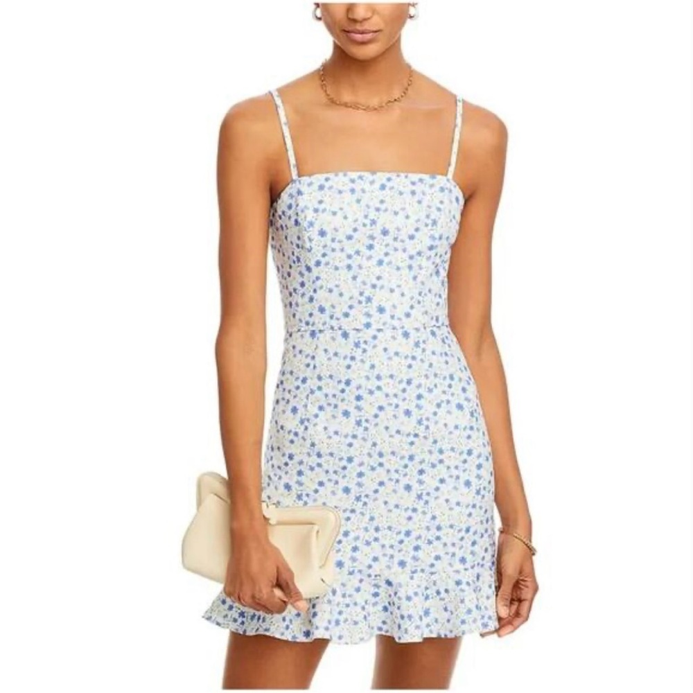 FRENCH CONNECTION Camille Whisper Floral Mini Dress Size 4 Coquette Y2K Ruffle